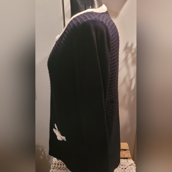 Leo & Ugo Black Long Sleeve Sweater with White Trim 6 - Picture 3 of 7